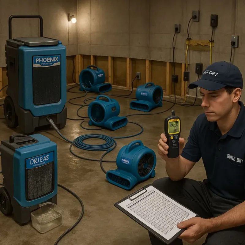 Structural Drying and Dehumidification process in Sheridan, CA